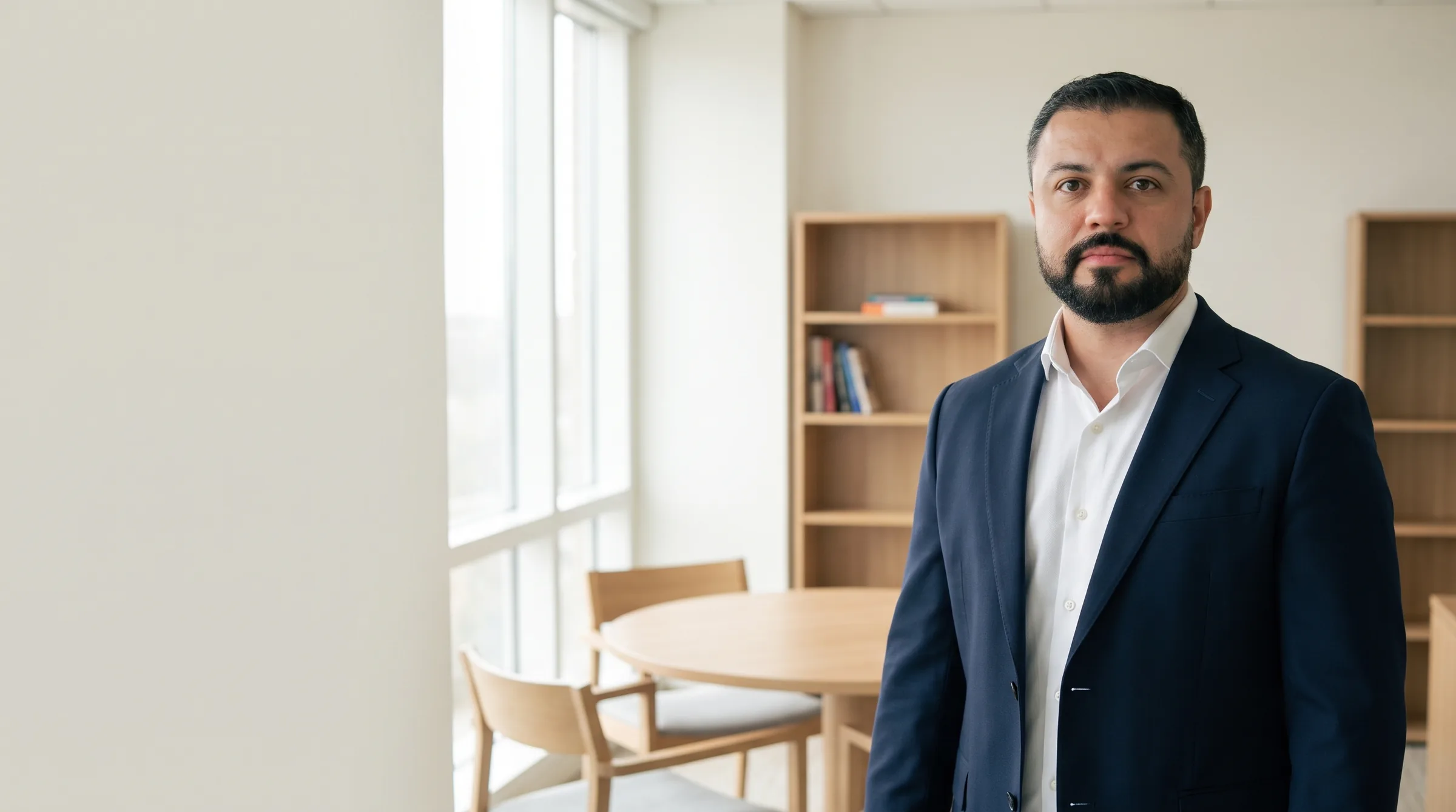 William Leonel, assessor de investimentos, em ambiente profissional